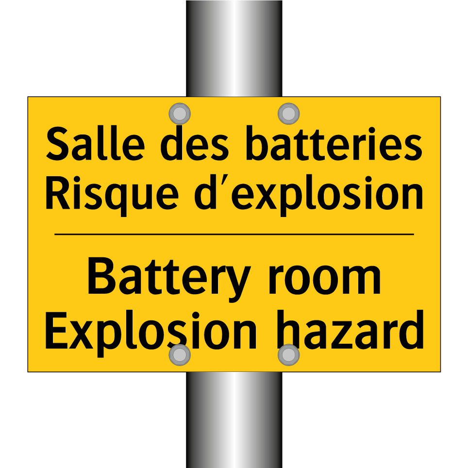 Salle des batteries Risque d'explosion /.../ - Battery room Explosion hazard