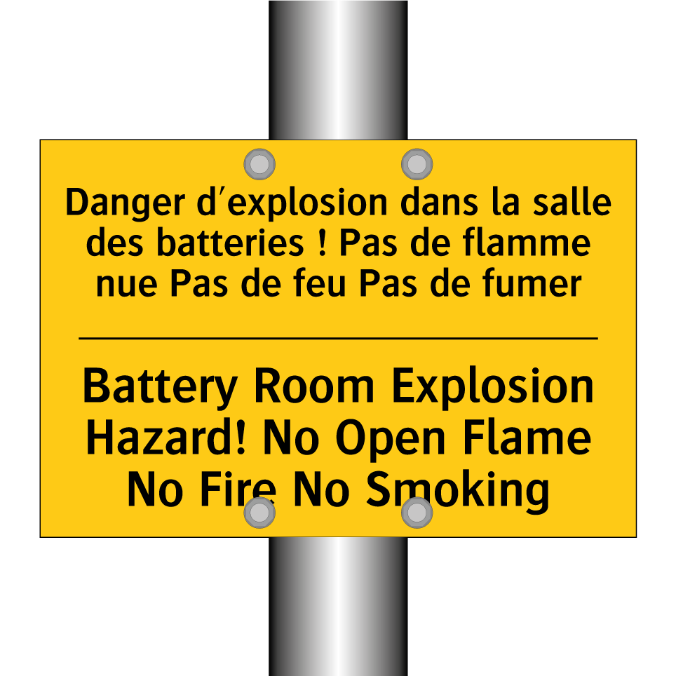 Danger d'explosion dans la salle /.../ - Battery Room Explosion Hazard! /.../