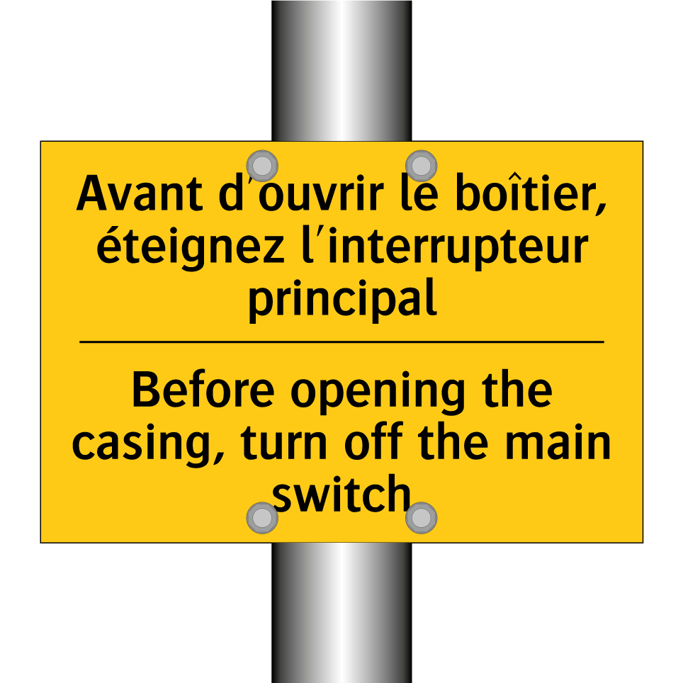Avant d'ouvrir le boîtier, éteignez /.../ - Before opening the casing, turn /.../