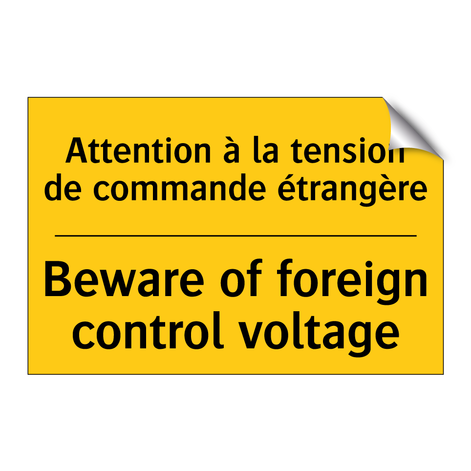 Attention à la tension de commande /.../ - Beware of foreign control voltage /.../