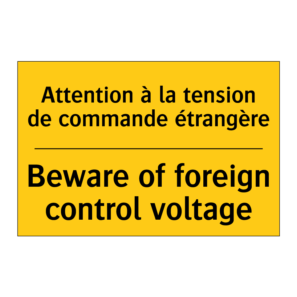 Attention à la tension de commande /.../ - Beware of foreign control voltage /.../