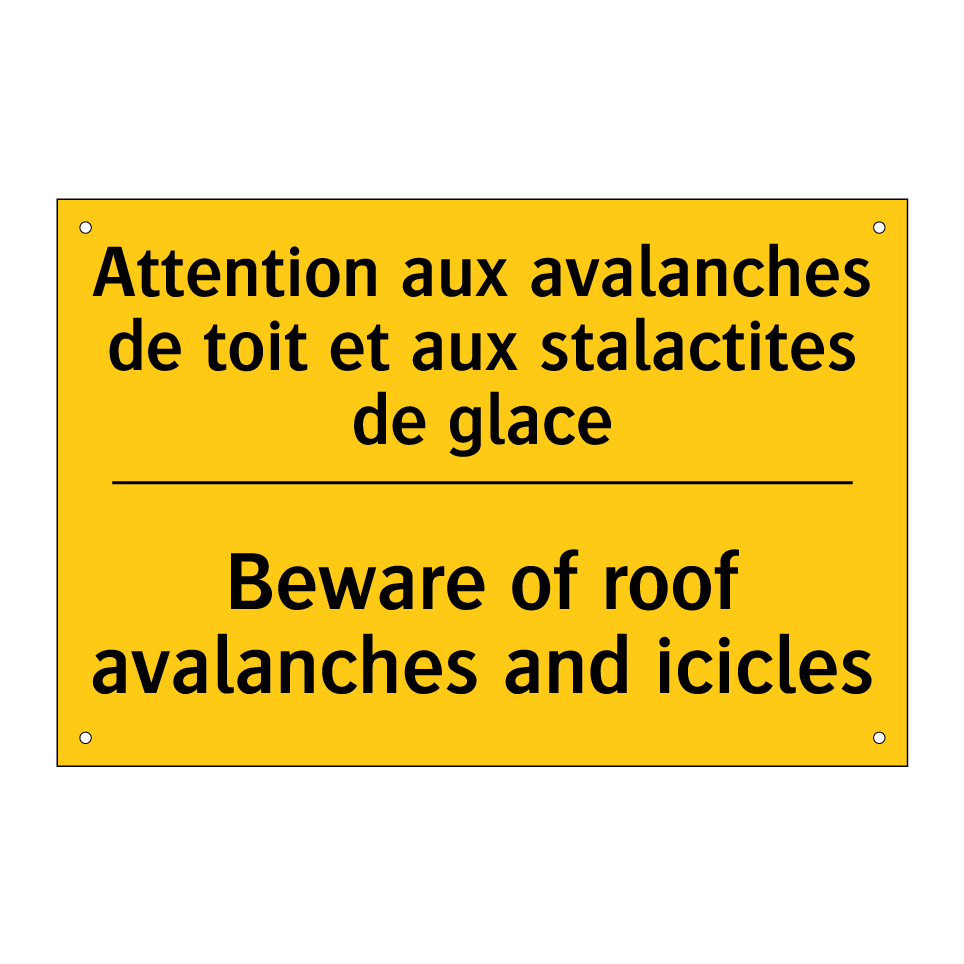 Attention aux avalanches de toit /.../ - Beware of roof avalanches and /.../