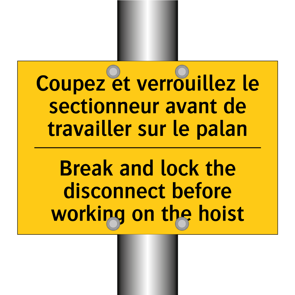 Coupez et verrouillez le sectionneur /.../ - Break and lock the disconnect /.../