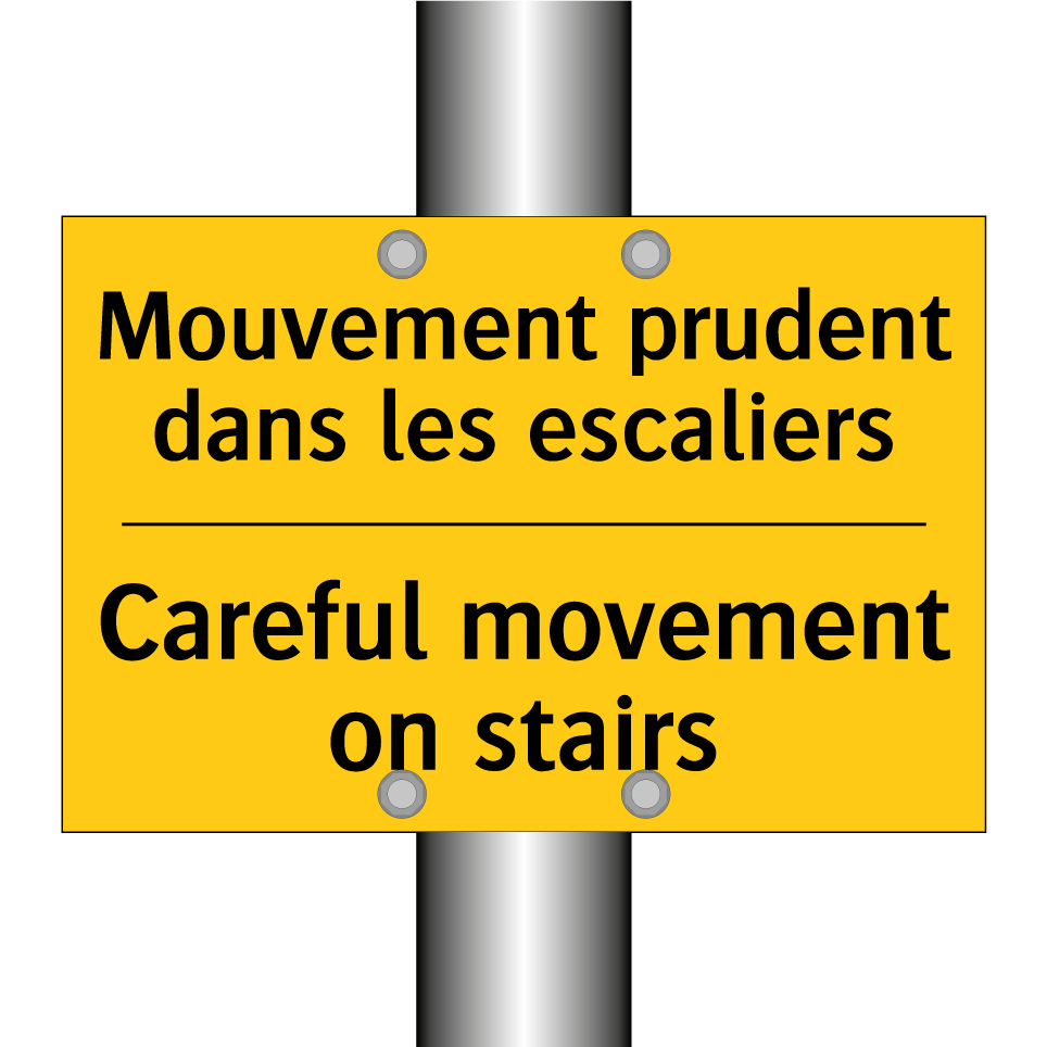 Mouvement prudent dans les escaliers /.../ - Careful movement on stairs