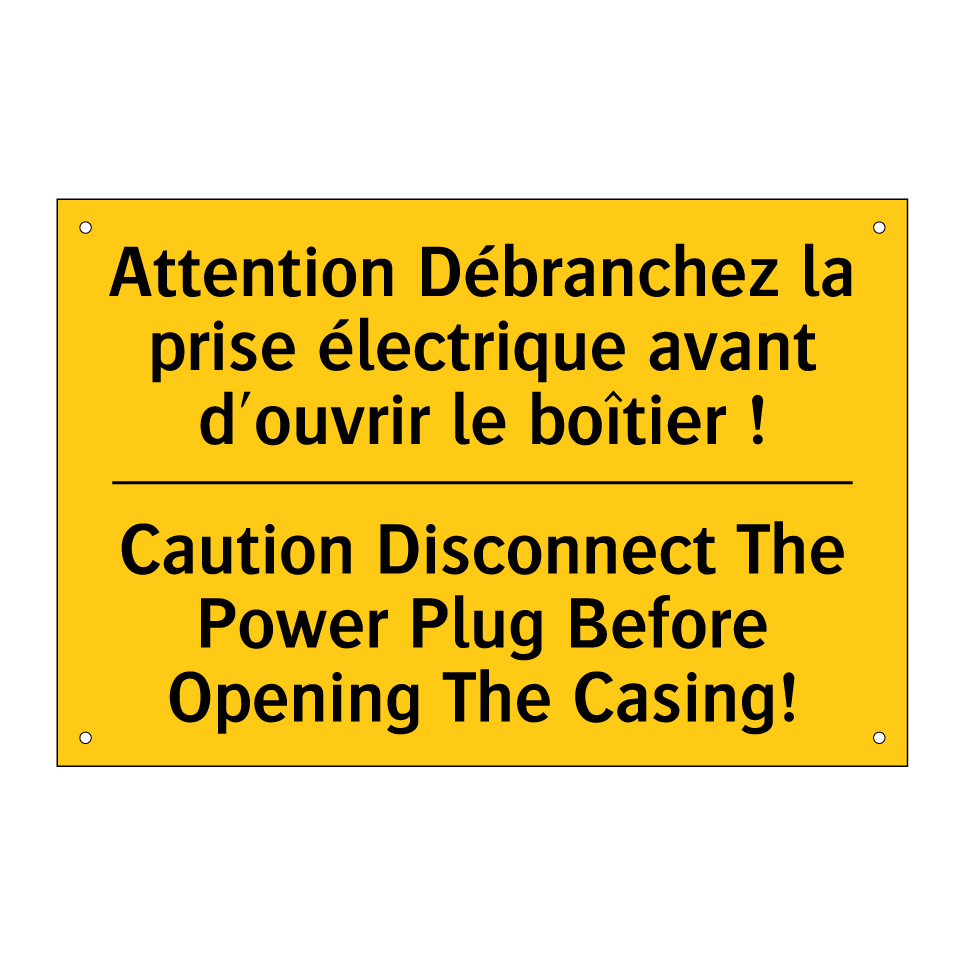 Attention Débranchez la prise /.../ - Caution Disconnect The Power Plug /.../