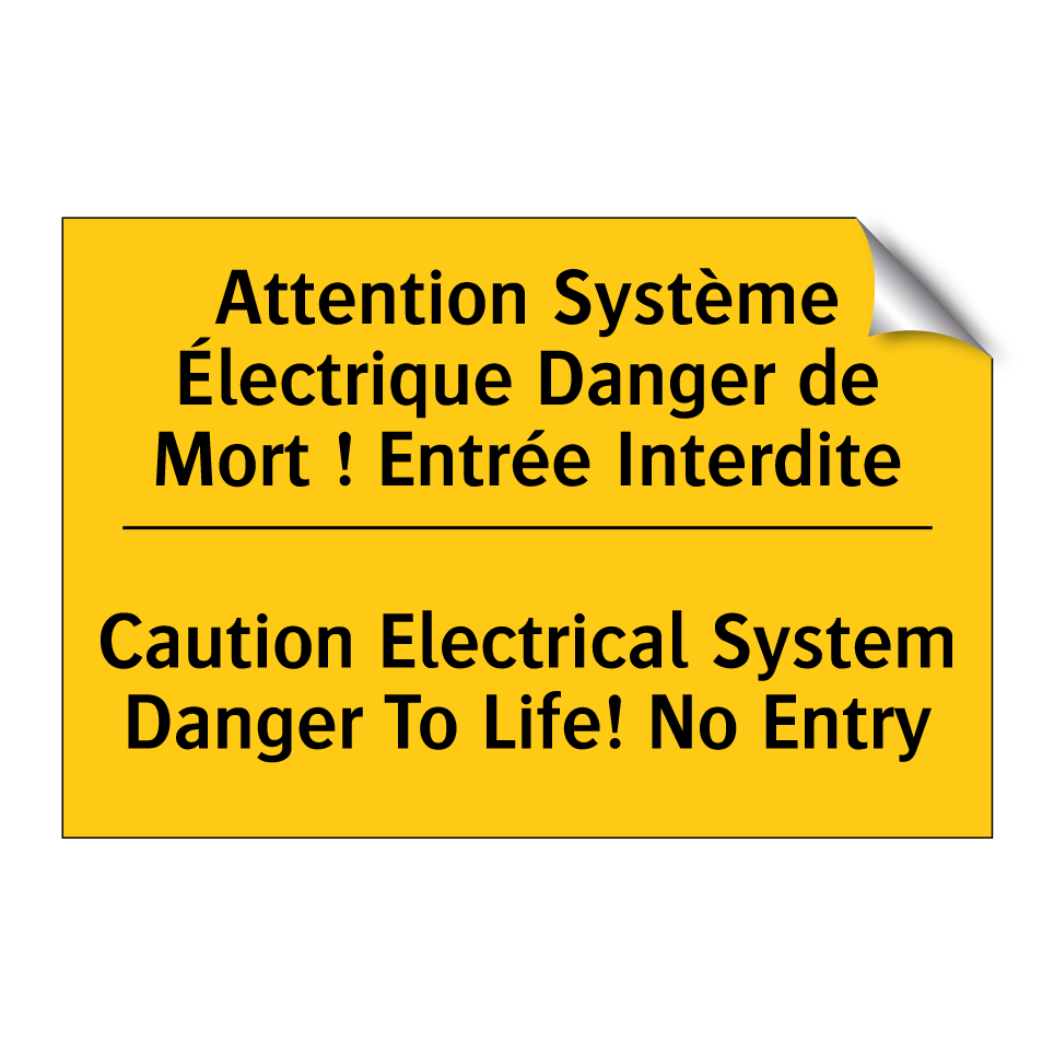 Attention Système Électrique Danger /.../ - Caution Electrical System Danger /.../