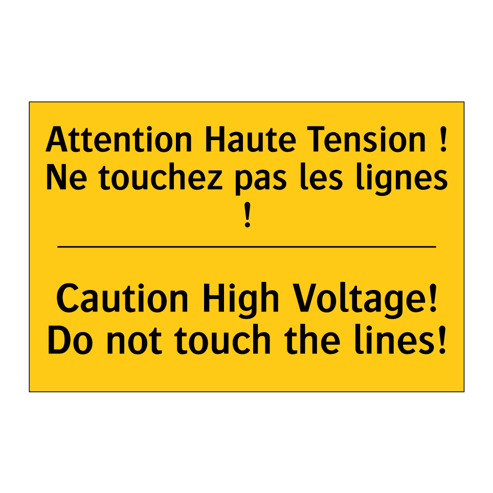 Attention Haute Tension ! Ne touchez /.../ - Caution High Voltage! Do not touch /.../