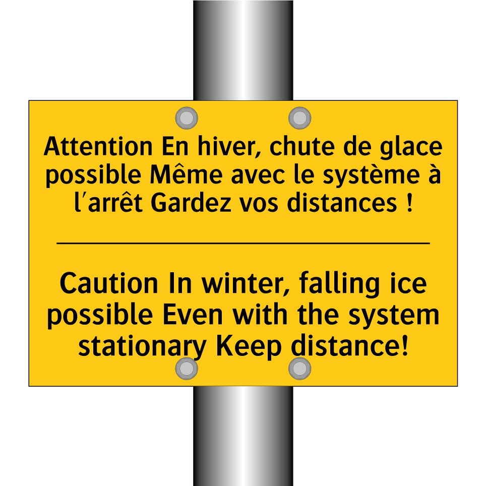 Attention En hiver, chute de glace /.../ - Caution In winter, falling ice /.../