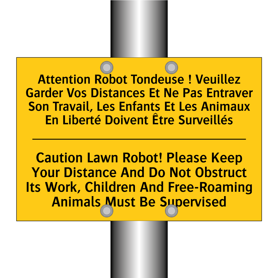 Attention Robot Tondeuse ! Veuillez /.../ - Caution Lawn Robot! Please Keep /.../