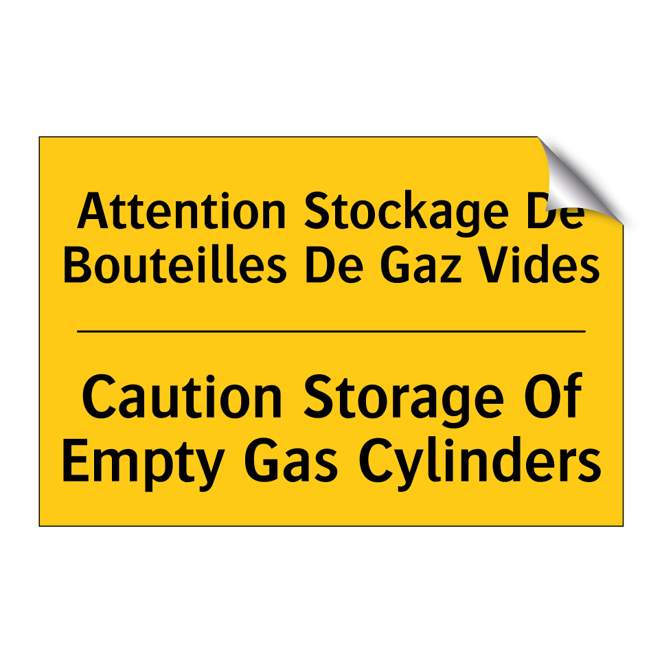 Attention Stockage De Bouteilles /.../ - Caution Storage Of Empty Gas Cylinders /.../