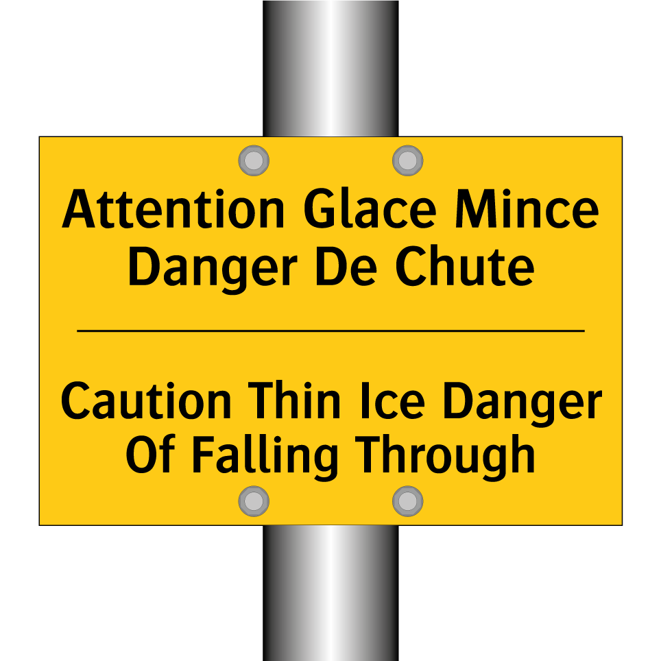 Attention Glace Mince Danger De /.../ - Caution Thin Ice Danger Of Falling /.../