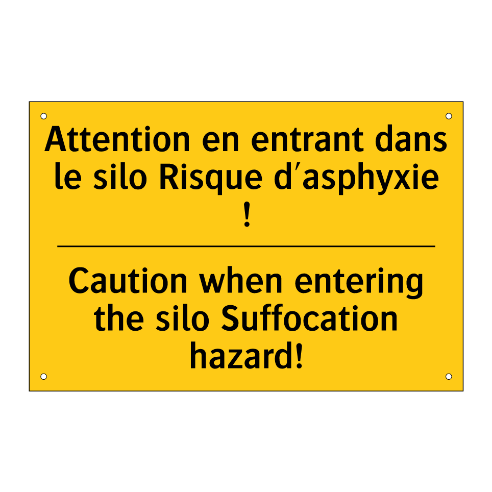 Attention en entrant dans le silo /.../ - Caution when entering the silo /.../