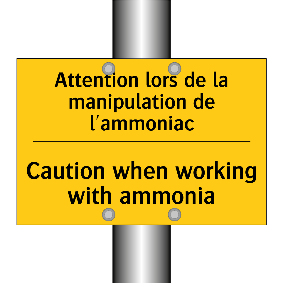 Attention lors de la manipulation /.../ - Caution when working with ammonia /.../