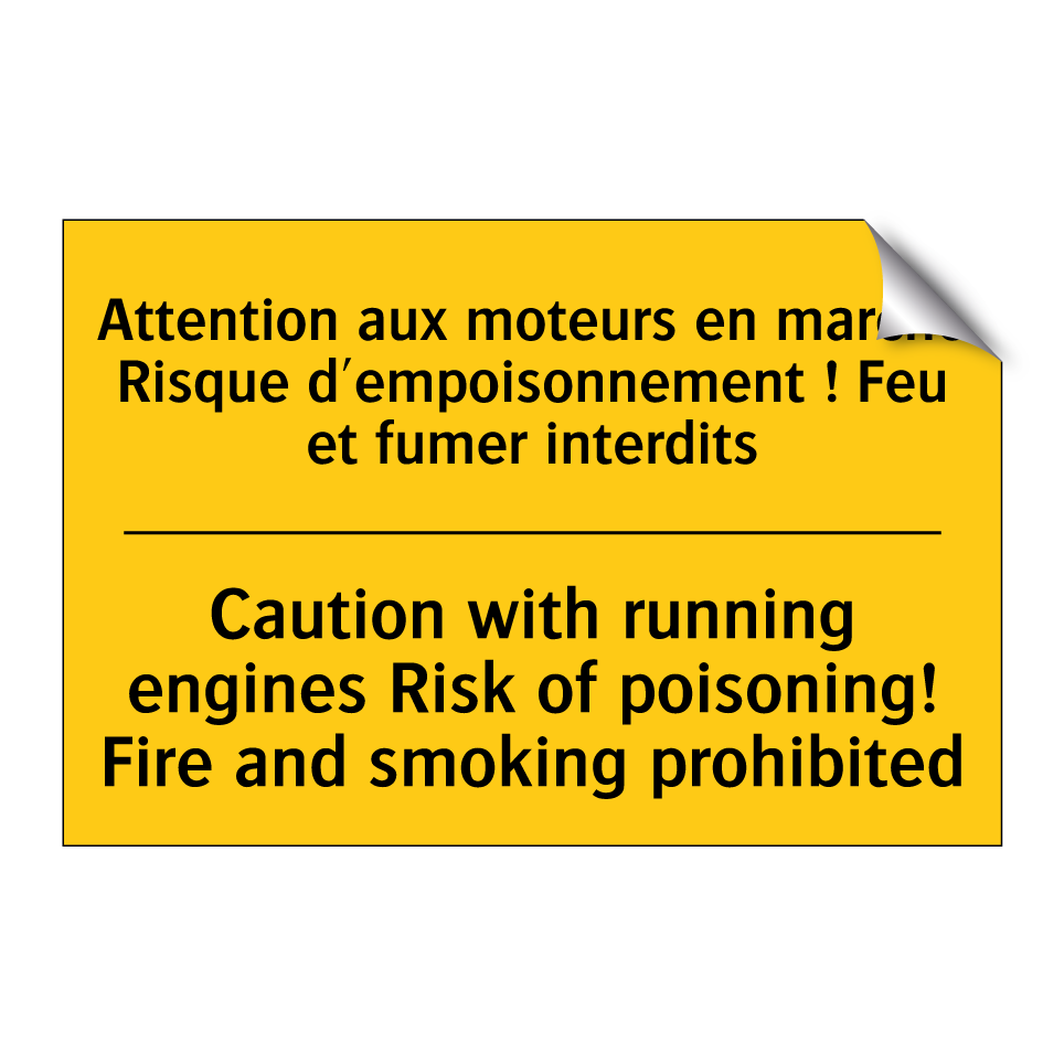 Attention aux moteurs en marche /.../ - Caution with running engines Risk /.../