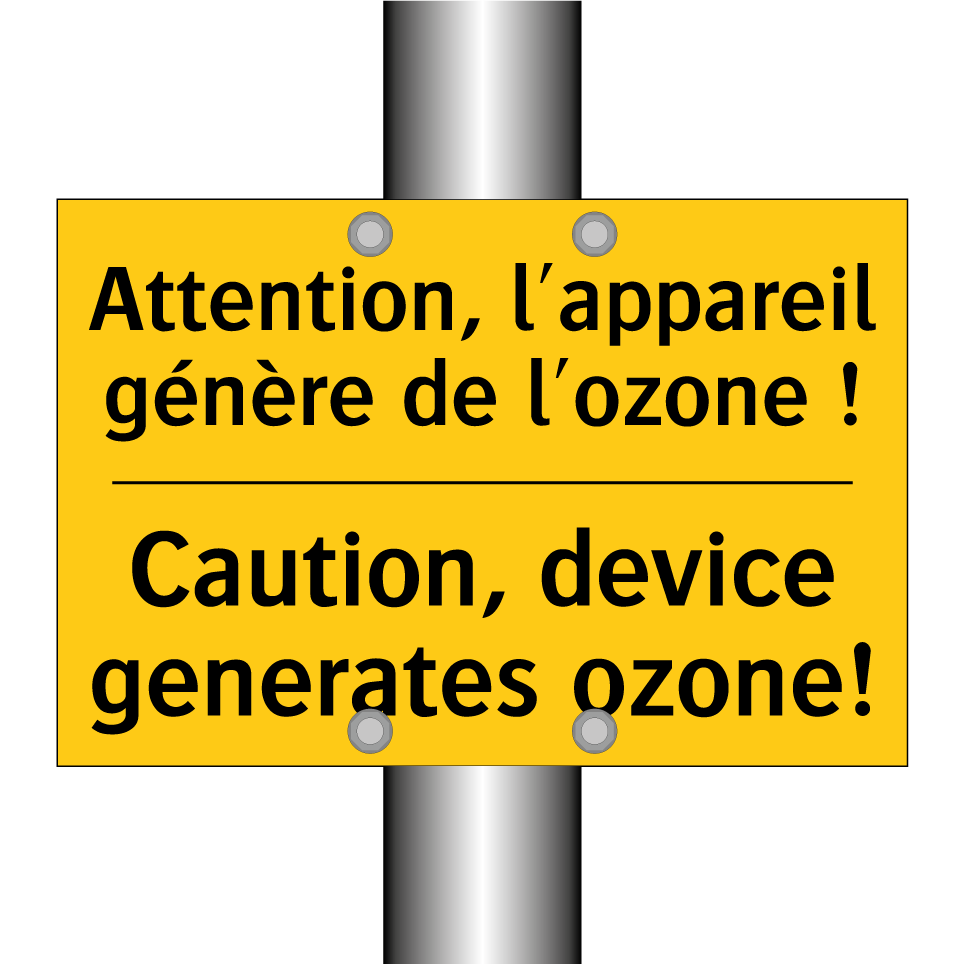 Attention, l'appareil génère de /.../ - Caution, device generates ozone! /.../