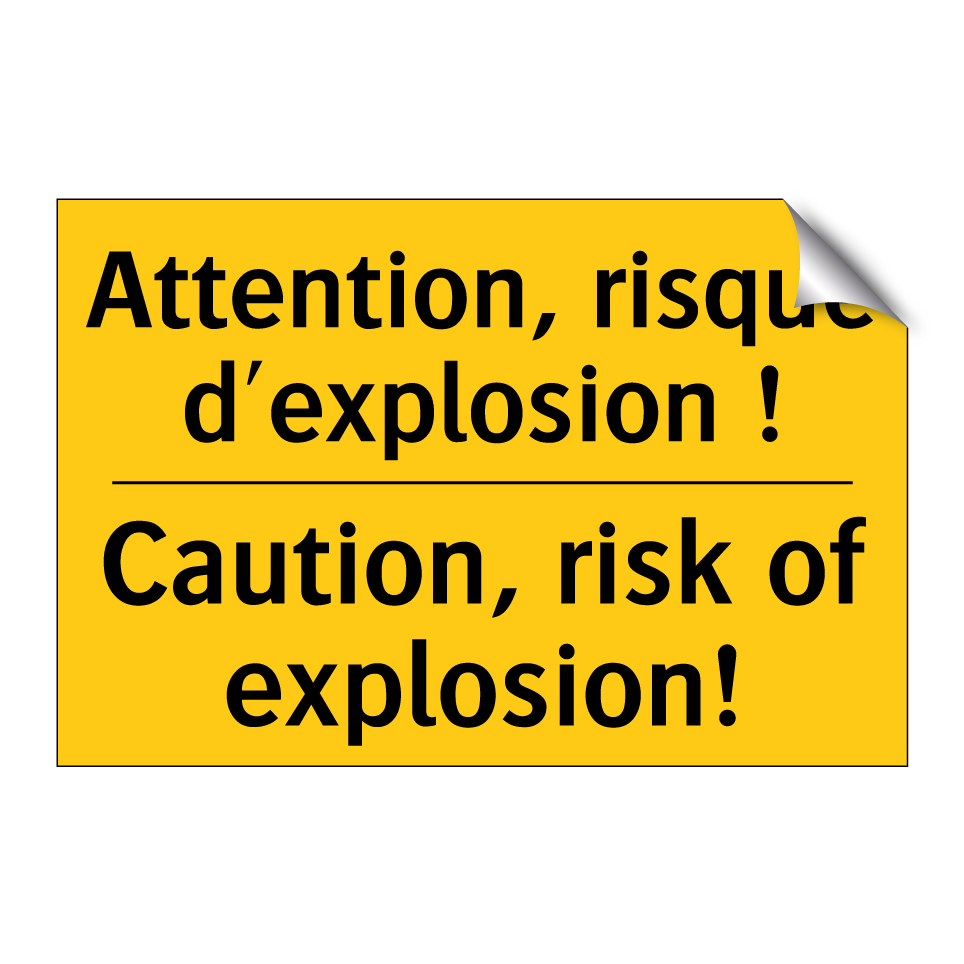 Attention, risque d'explosion /.../ - Caution, risk of explosion!