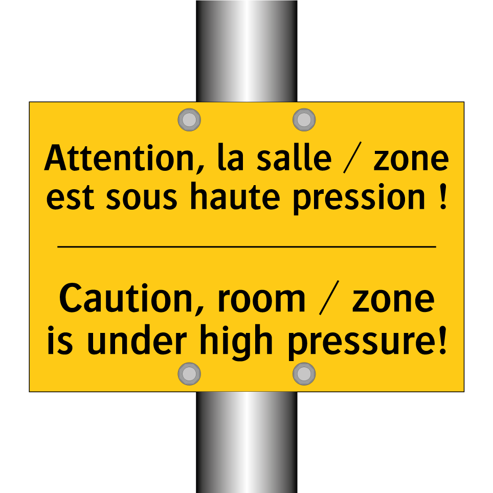 Attention, la salle / zone est /.../ - Caution, room / zone is under /.../
