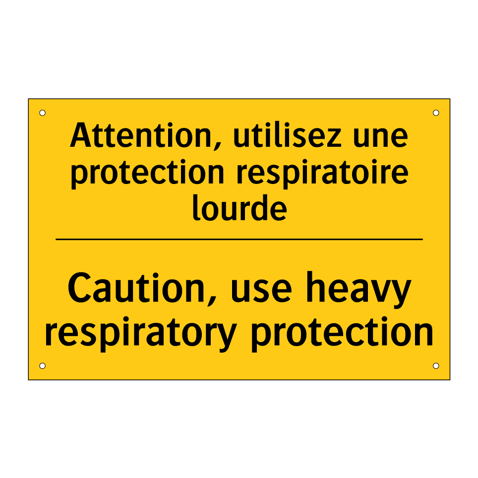 Attention, utilisez une protection /.../ - Caution, use heavy respiratory /.../