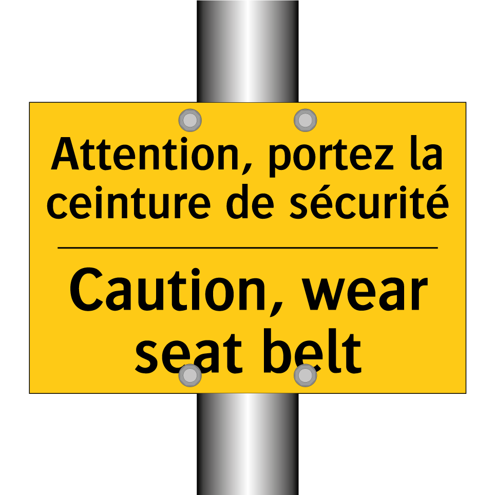 Attention, portez la ceinture /.../ - Caution, wear seat belt