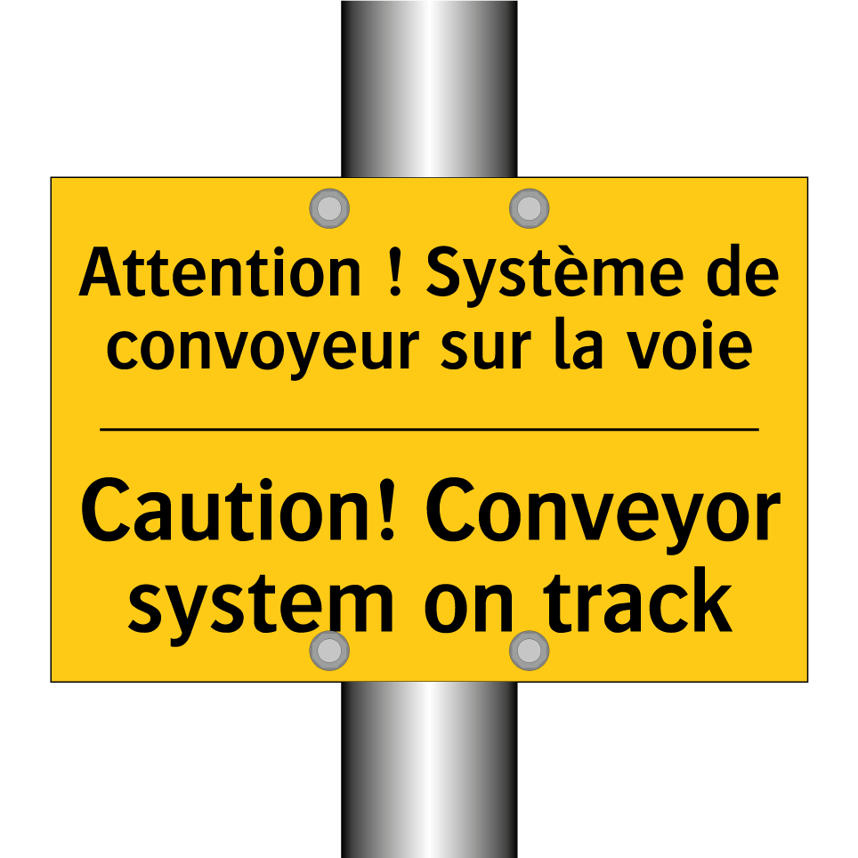 Attention ! Système de convoyeur /.../ - Caution! Conveyor system on track /.../