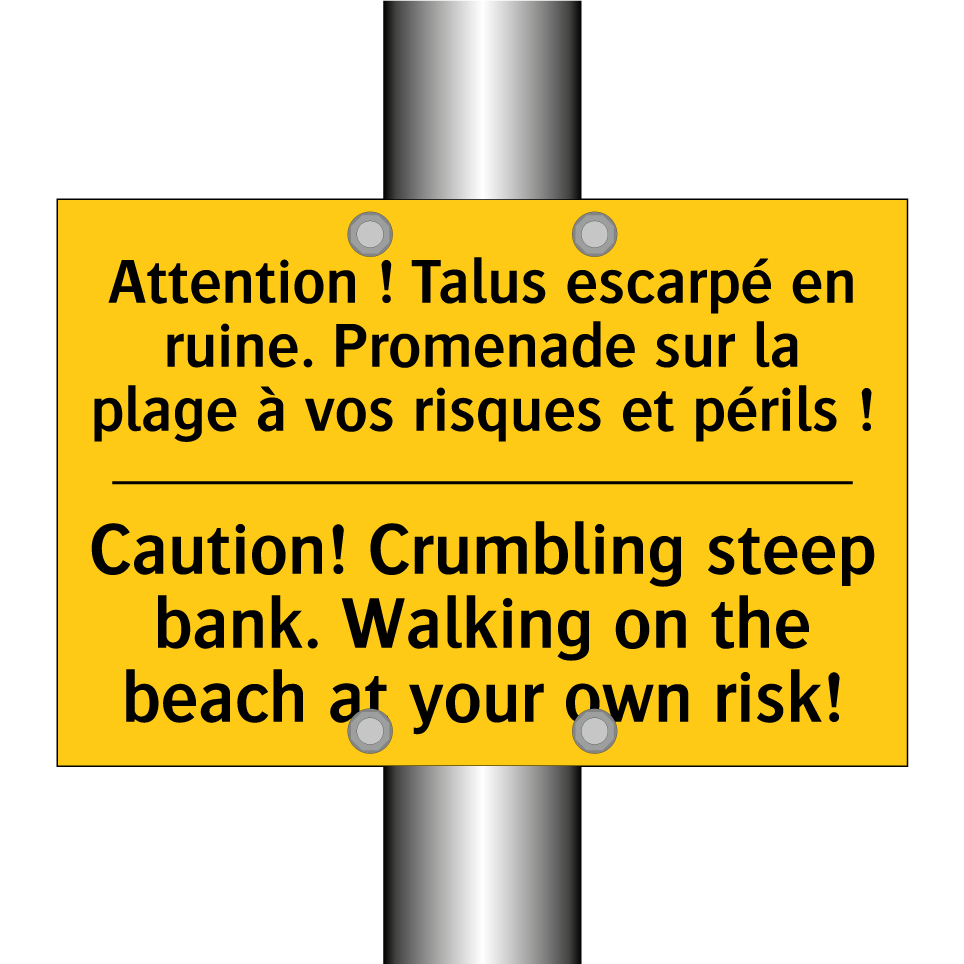 Attention ! Talus escarpé en ruine. /.../ - Caution! Crumbling steep bank. /.../
