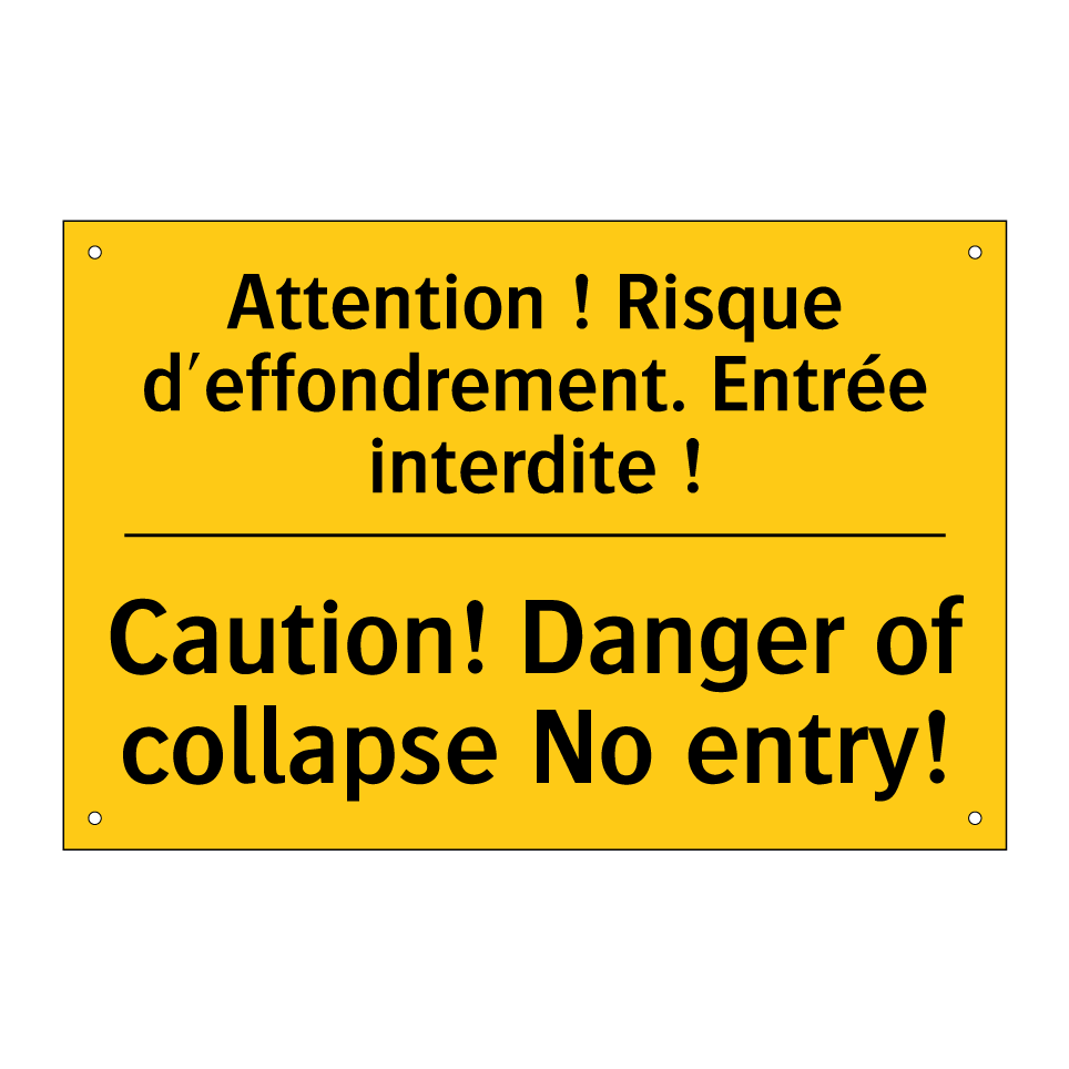 Attention ! Risque d'effondrement. /.../ - Caution! Danger of collapse No /.../