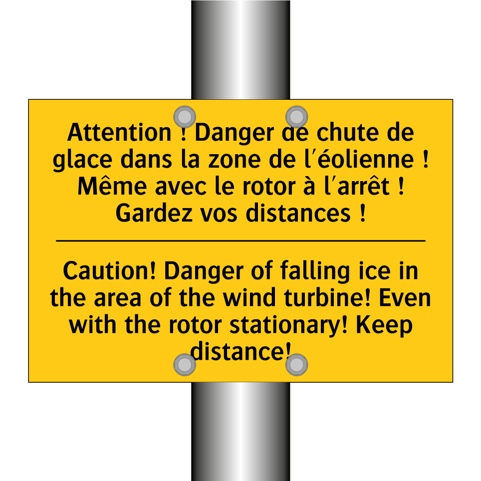 Attention ! Danger de chute de /.../ - Caution! Danger of falling ice /.../