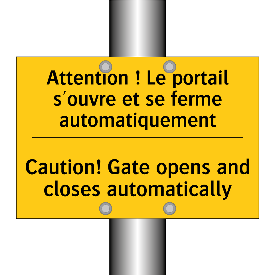Attention ! Le portail s'ouvre /.../ - Caution! Gate opens and closes /.../
