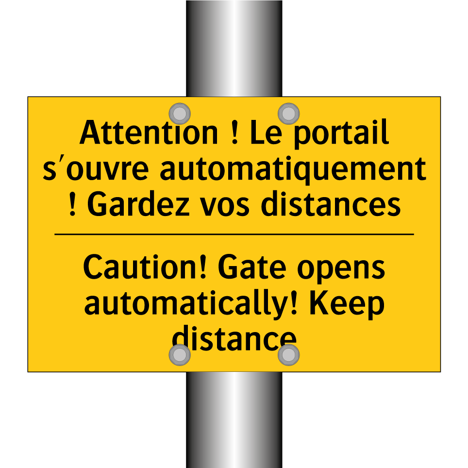 Attention ! Le portail s'ouvre /.../ - Caution! Gate opens automatically! /.../
