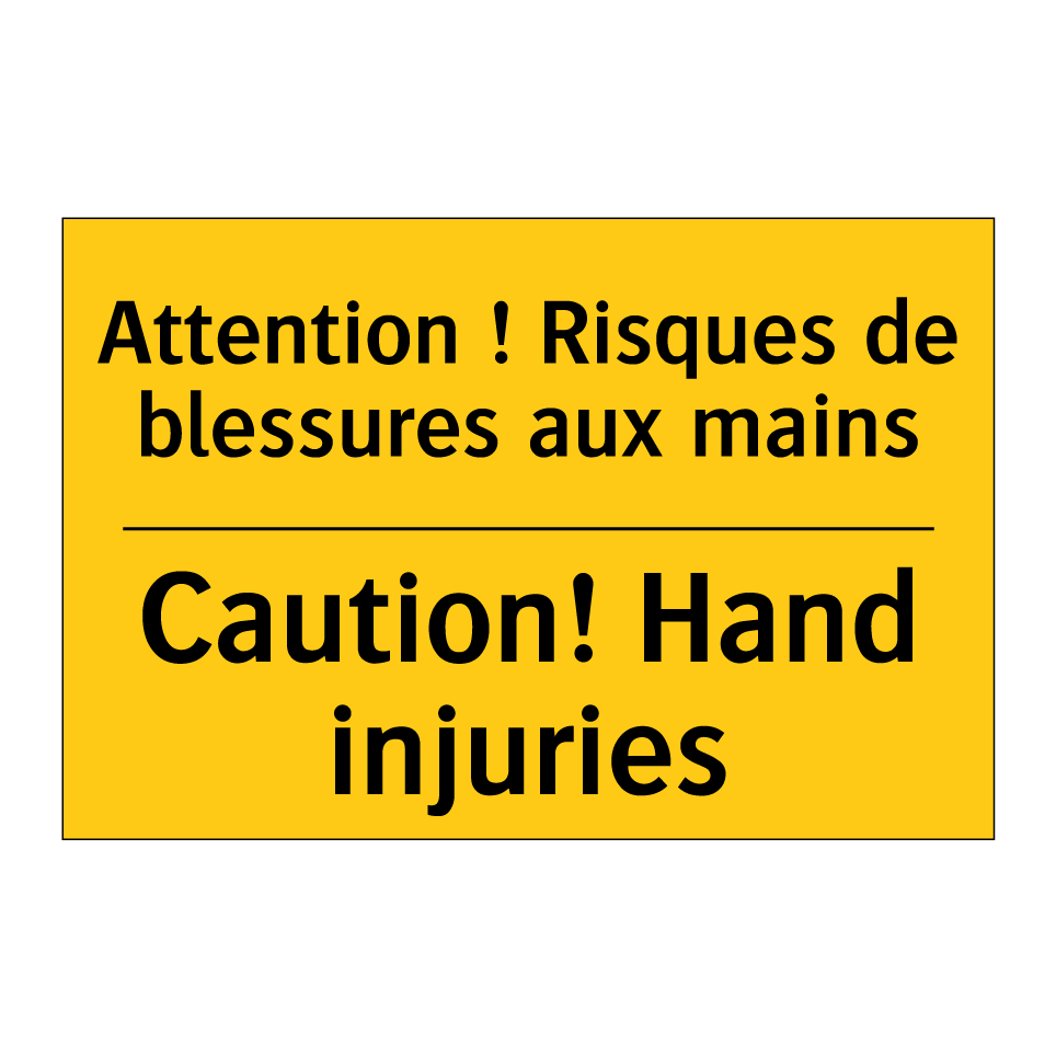 Attention ! Risques de blessures /.../ - Caution! Hand injuries