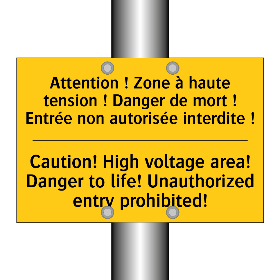 Attention ! Zone à haute tension /.../ - Caution! High voltage area! Danger /.../