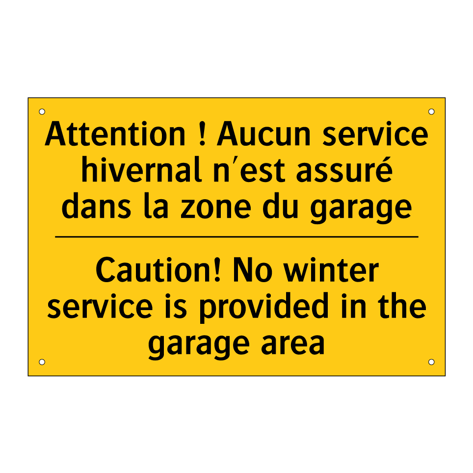 Attention ! Aucun service hivernal /.../ - Caution! No winter service is /.../