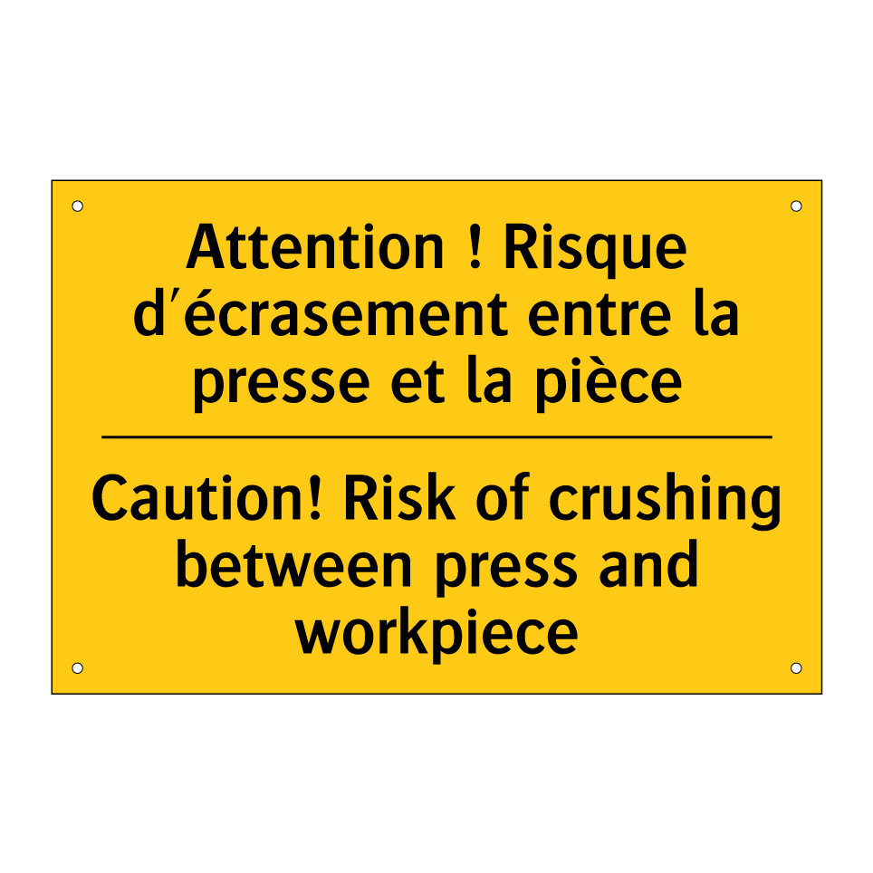 Attention ! Risque d'écrasement /.../ - Caution! Risk of crushing between /.../