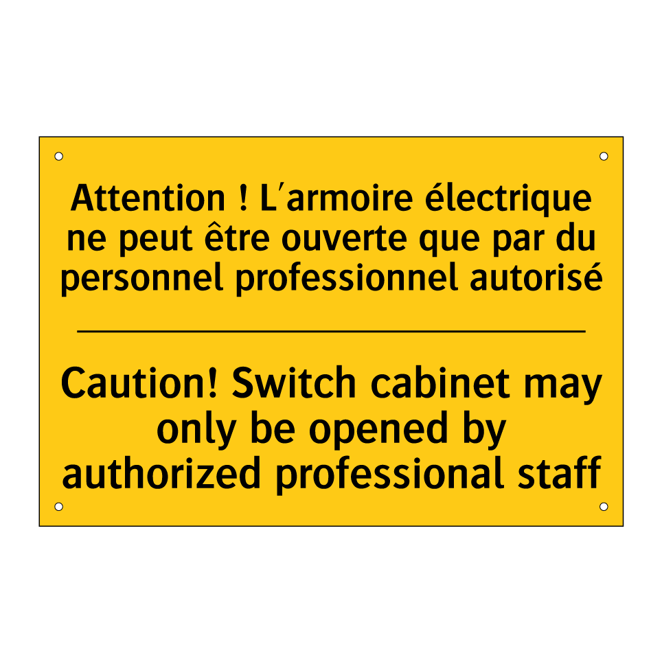 Attention ! L'armoire électrique /.../ - Caution! Switch cabinet may only /.../