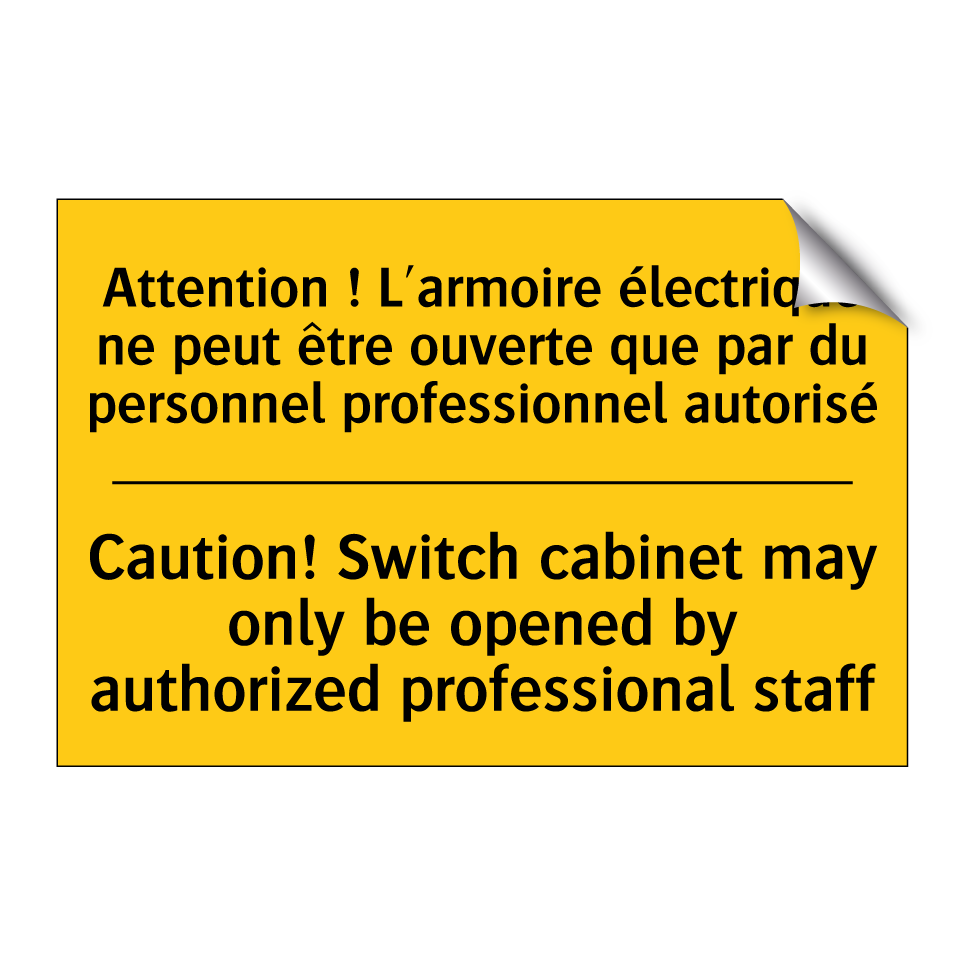 Attention ! L'armoire électrique /.../ - Caution! Switch cabinet may only /.../