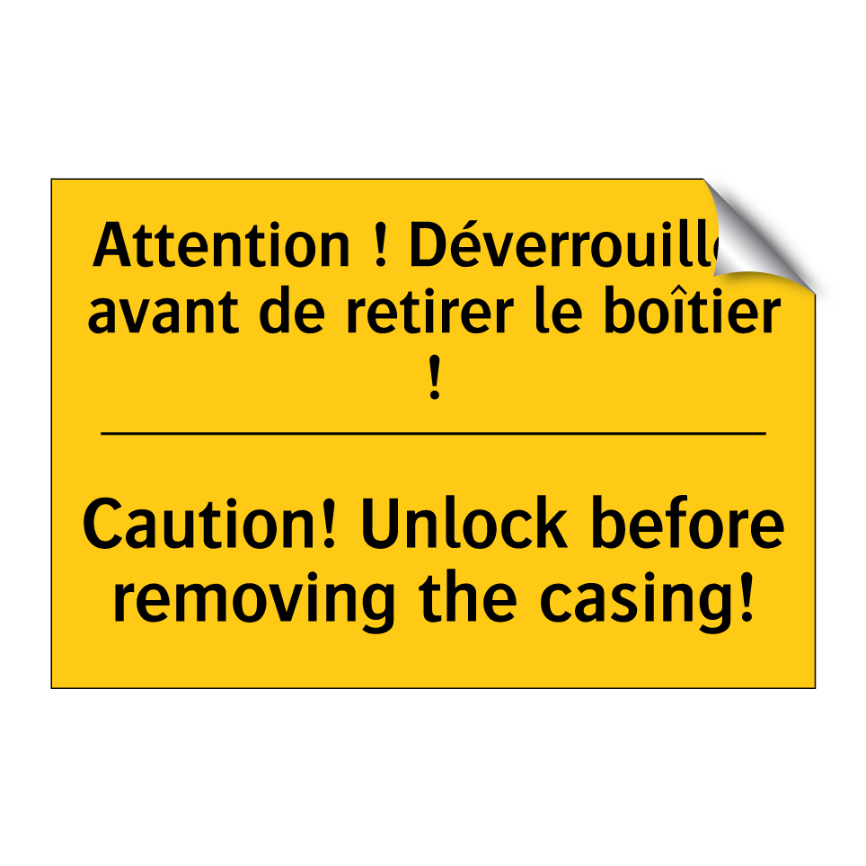 Attention ! Déverrouillez avant /.../ - Caution! Unlock before removing /.../