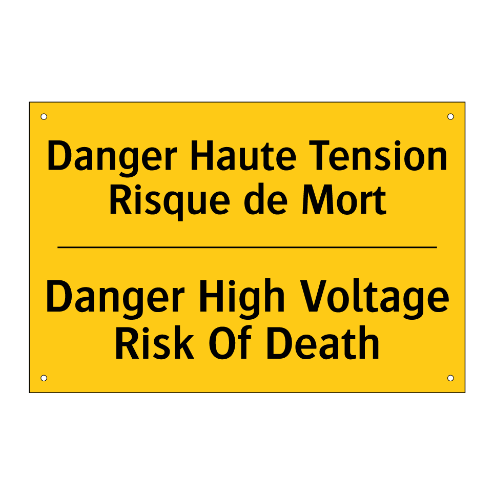 Danger Haute Tension Risque de /.../ - Danger High Voltage Risk Of Death /.../