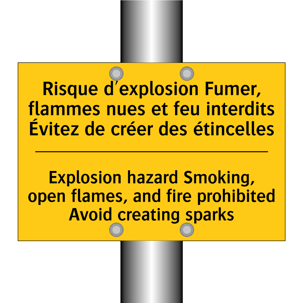 Risque d'explosion Fumer, flammes /.../ - Explosion hazard Smoking, open /.../