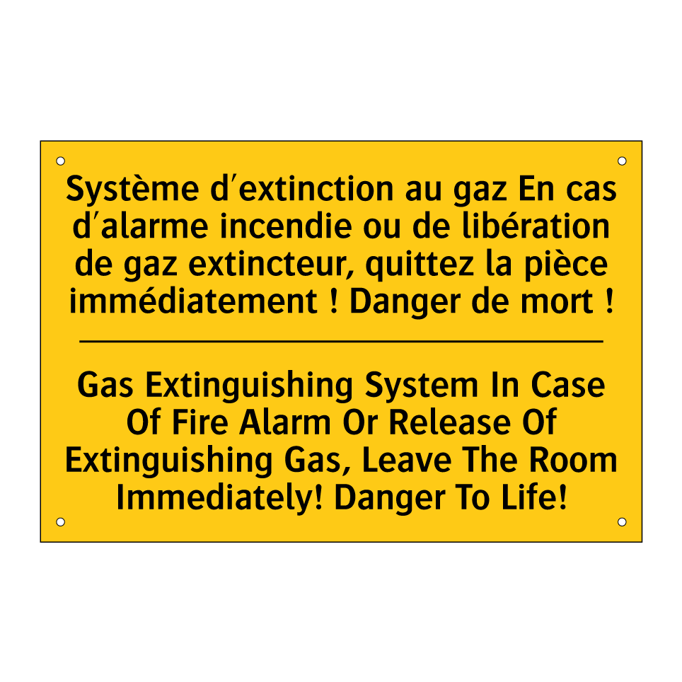 Système d'extinction au gaz En /.../ - Gas Extinguishing System In Case /.../
