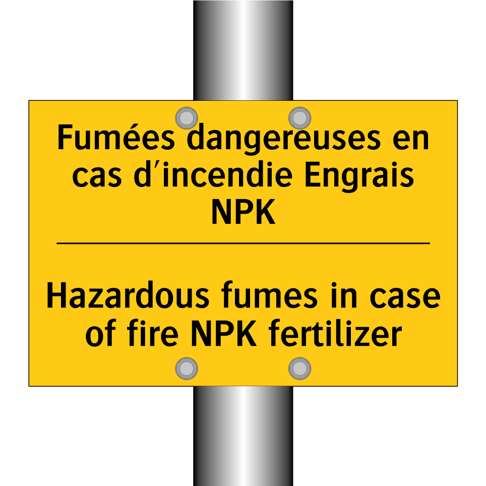 Fumées dangereuses en cas d'incendie /.../ - Hazardous fumes in case of fire /.../