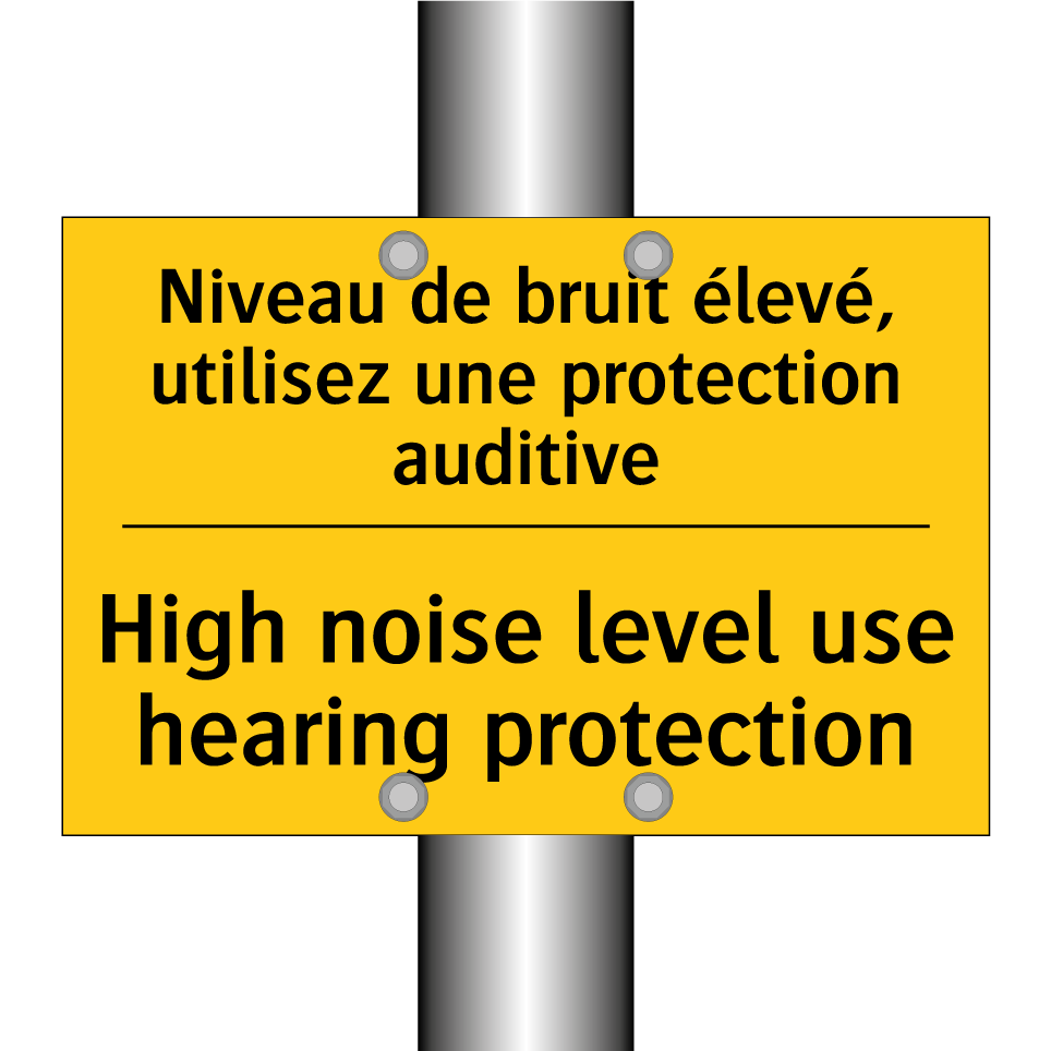Niveau de bruit élevé, utilisez /.../ - High noise level use hearing protection /.../