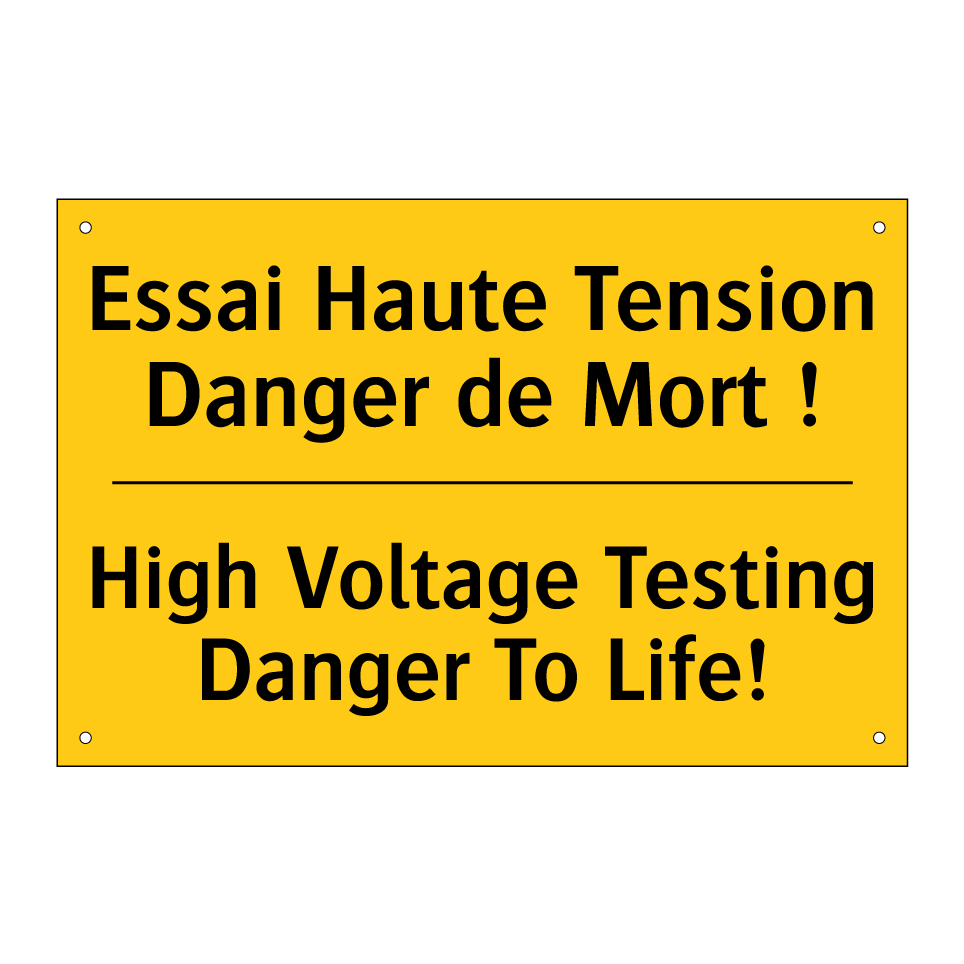 Essai Haute Tension Danger de /.../ - High Voltage Testing Danger To /.../