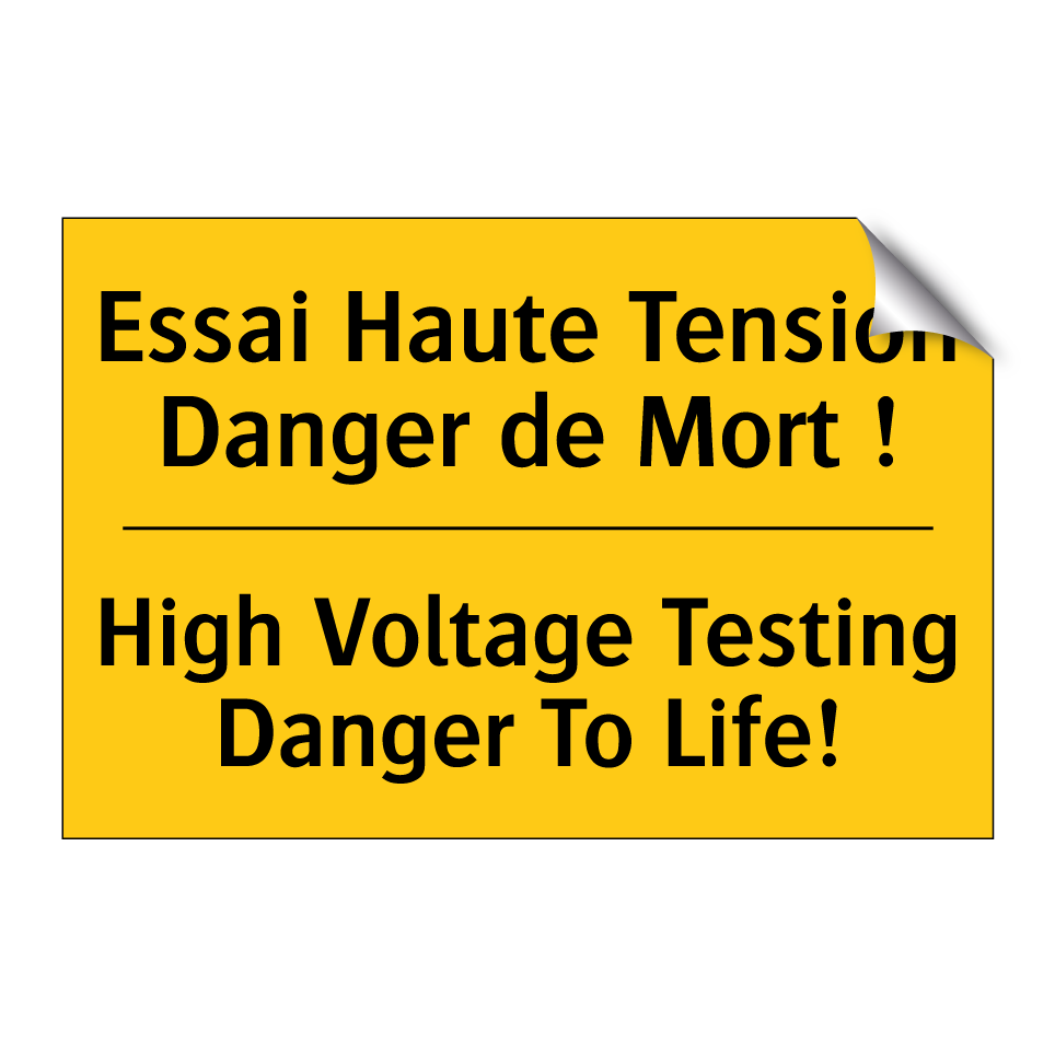 Essai Haute Tension Danger de /.../ - High Voltage Testing Danger To /.../