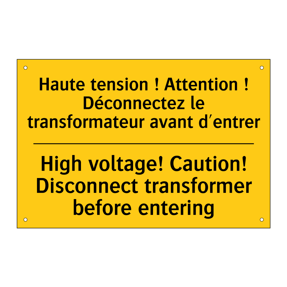 Haute tension ! Attention ! Déconnectez /.../ - High voltage! Caution! Disconnect /.../