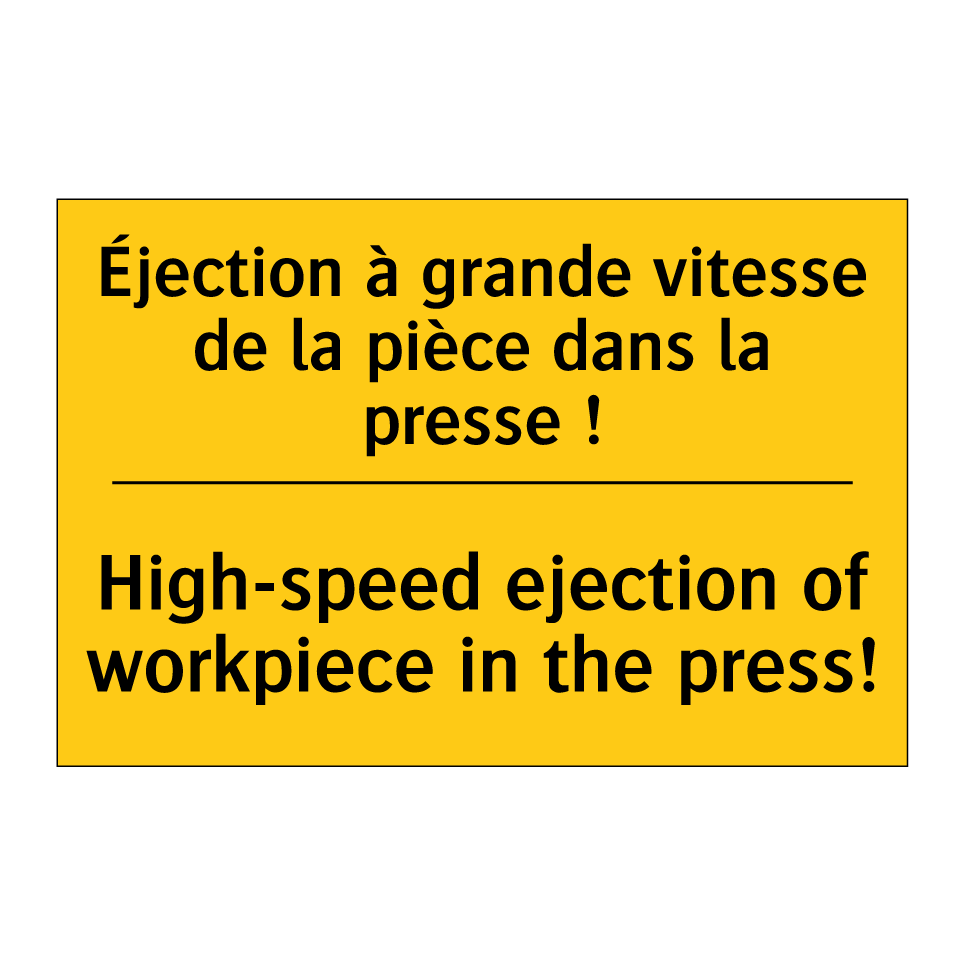Éjection à grande vitesse de la /.../ - High-speed ejection of workpiece /.../