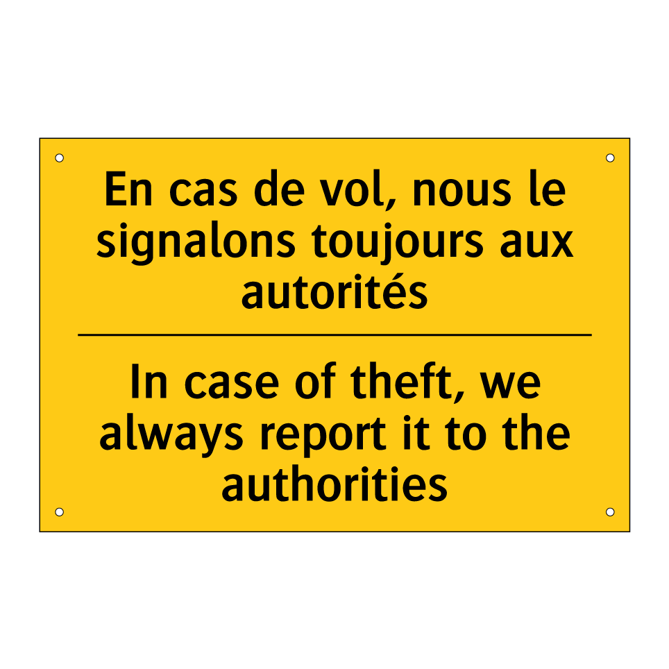 En cas de vol, nous le signalons /.../ - In case of theft, we always report /.../