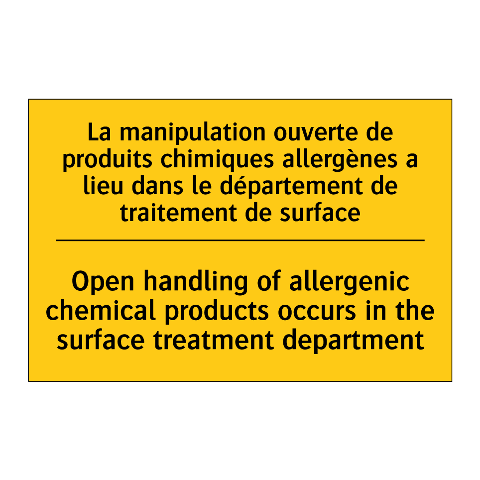 La manipulation ouverte de produits /.../ - Open handling of allergenic chemical /.../