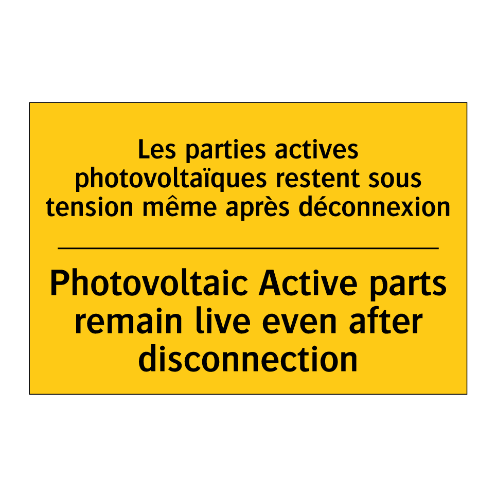 Les parties actives photovoltaïques /.../ - Photovoltaic Active parts remain /.../