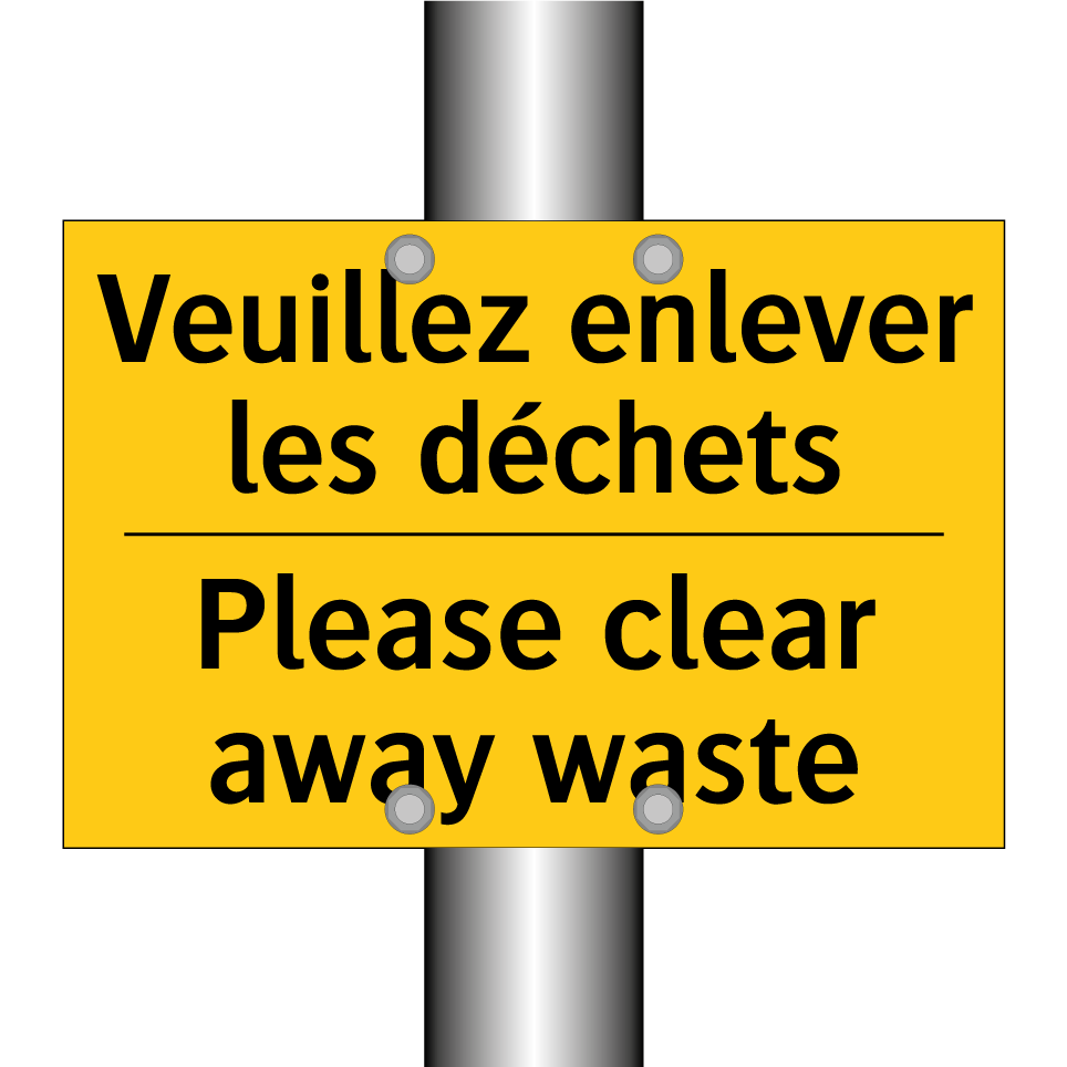 Veuillez enlever les déchets - Please clear away waste