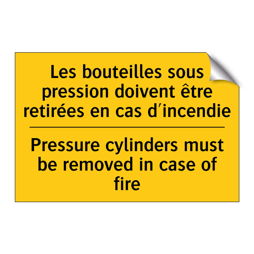 Les bouteilles sous pression doivent /.../ - Pressure cylinders must be removed /.../